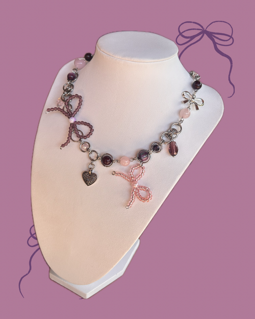 Lilac Bow Necklace ⋆˚࿔ 𝜗𝜚˚⋆