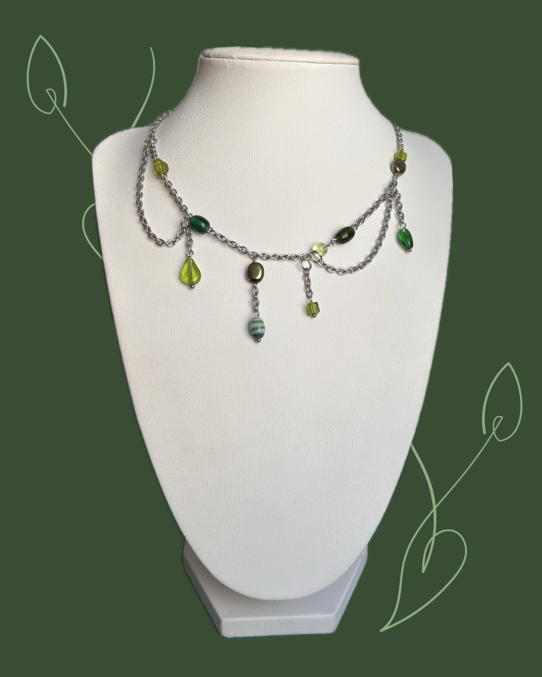 Drops of Green Necklace 🌱💧