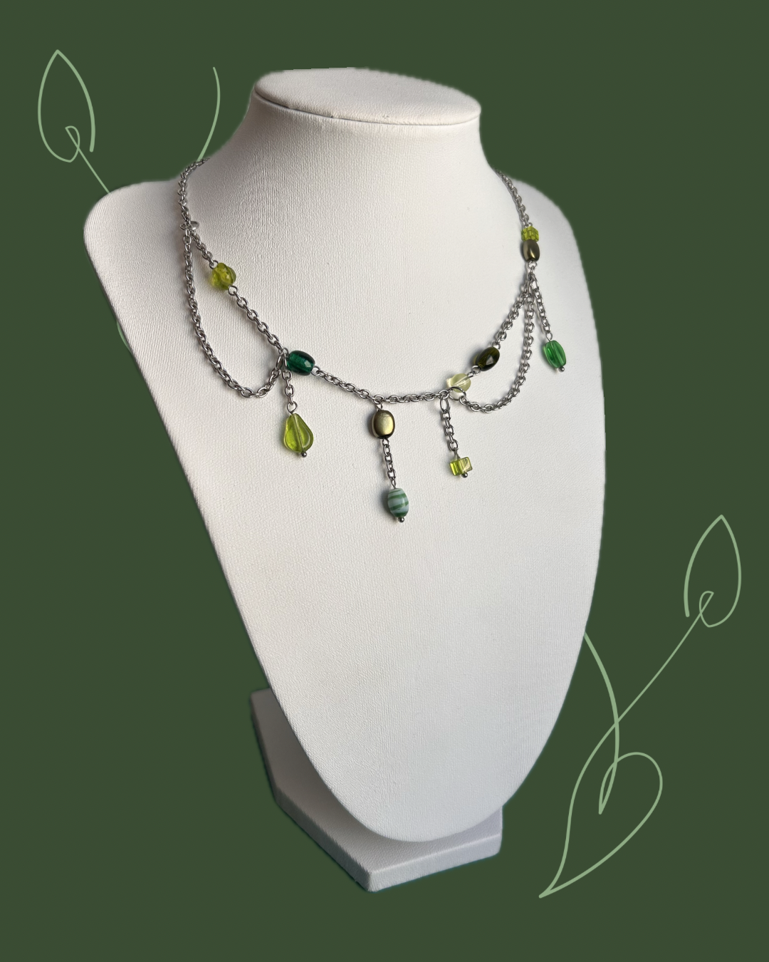 Drops of Green Necklace 🌱💧