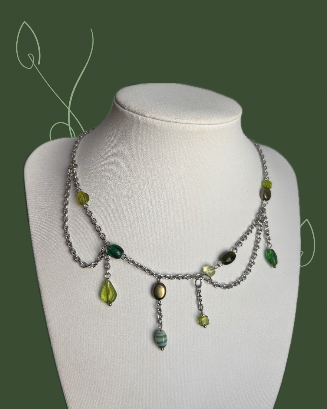 Drops of Green Necklace 🌱💧