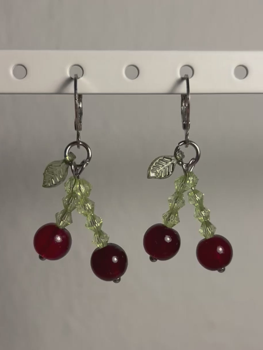 Dark Cherry Earrings🍒✨